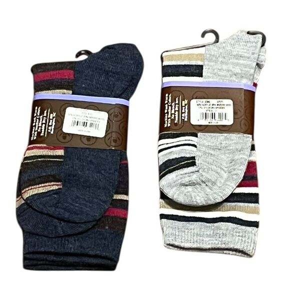 Merino Wool Blend Women’s Striped Socks, 2 Packs, Sizes 6-9, NWT - Picture 2 of 6
